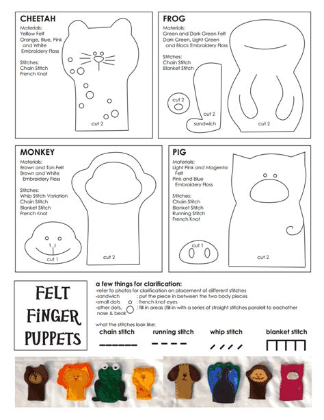 printable finger puppet templates  printable
