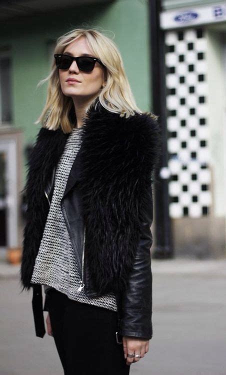 fur  paired   leather jacket    modern twist