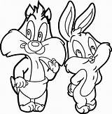 Sylvester Bunny Bugs Tweety Getcolorings Clipartmag Getdrawings Wecoloringpage sketch template