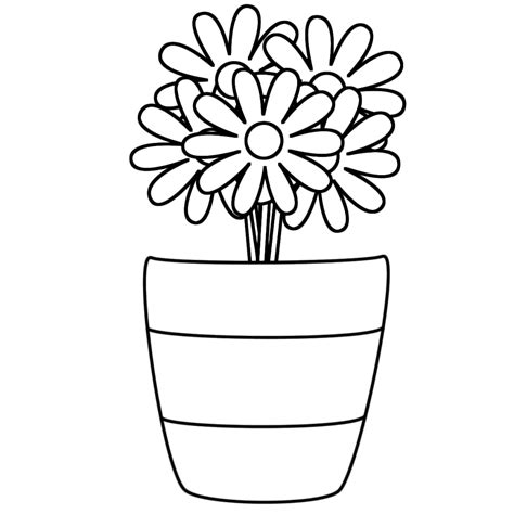 flower pot coloring pages  coloring pages  kids
