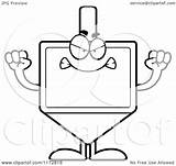 Dreidel Mascot Mad Clipart Cartoon Outlined Coloring Vector Thoman Cory Royalty sketch template