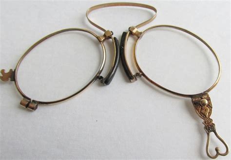 14k gold folding lorgnette victorian eyeglasses pince nez eyeglasses