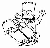 Bart Simpsons Skateboarding Skate Desenho Colouring Coloring4free Boarding Fazer Em sketch template