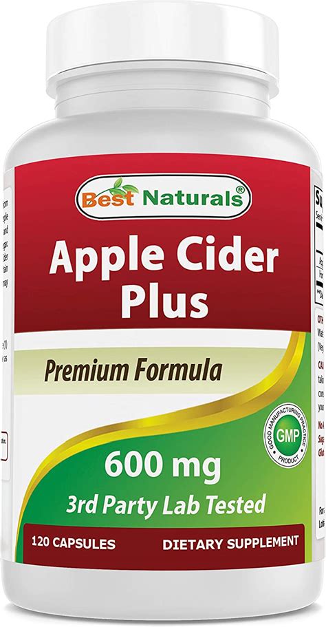 best naturals apple cider vinegar plus 500 mg 120 capsules
