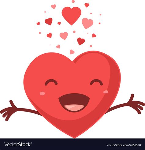 red smiling heart  white background ar vector image