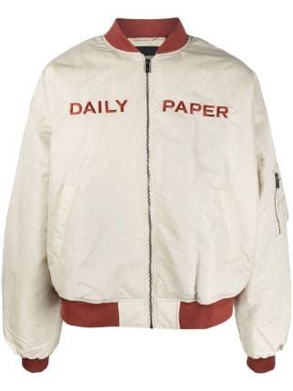 daily paper logo print detail bomber jacket farfetch