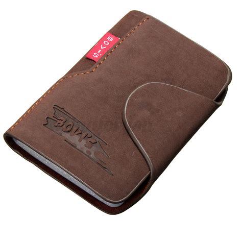 mens luxury soft leather business id credit card holder wallet purse