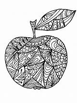 Apple Coloring Pages Zentangle Adults Adult Favorite Color Printable Bright Teens Colors Choose sketch template