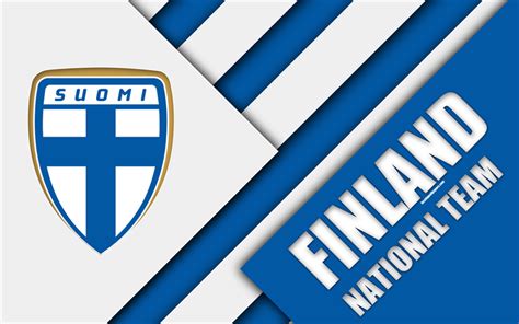 wallpapers finland national football team  emblem material design blue white