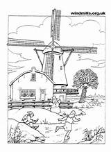 Coloring Windmills Colouring Windmill Pages Printable Holland Adult Kleurplaten Kiezen Bord Fun Kids sketch template