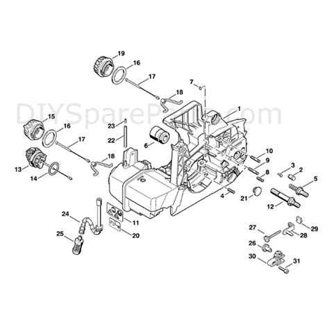 stihl ms  chainsaw ms parts diagram engine housing