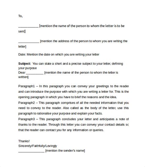 friendly letter templates samples  ms word