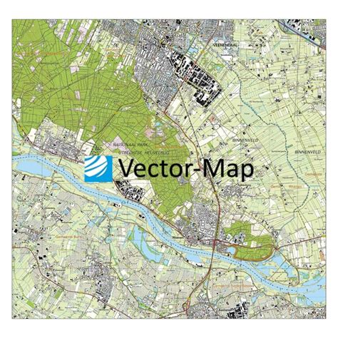 topografische kaart rhenen gemeente plattegronden vector map