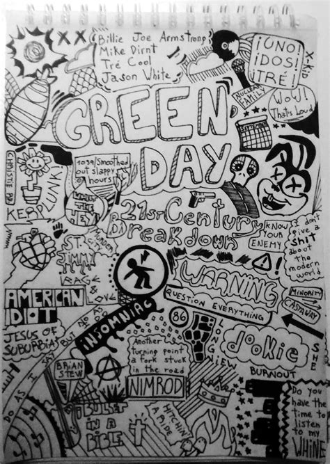 green day doodle drawings sketch book green day