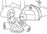 Camping Coloring Pages Printable Scout Girl Color Print Printables Coloriage Girls Colouring Template Sheets Library Getcolorings Comments sketch template