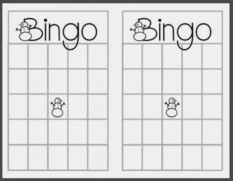 blank christmas bingo templates printable bingo cards