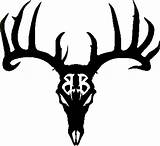 Deer Skull Clipart Hunting Clip Silhouette Stencil Drawing Head Whitetail Tattoo Tribal Skulls Logo Buck Elk Cliparts Drawings European Hunter sketch template