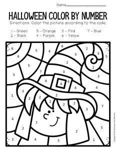 color  number halloween preschool worksheets freebie halloween