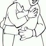 Friends Hugging Clipart Two Drawing Coloring Pages Friendship Gif sketch template