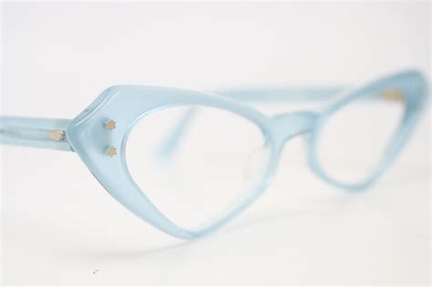 blue cat eye glasses vintage cateye eyeglasses frames etsy cat eye