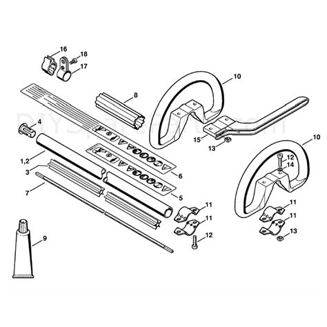 stihl fs  brushcutter fsc ez parts diagram drive tube assembly