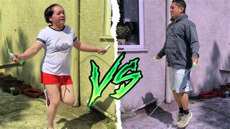 mom vs dad skipping rope challenge youtube