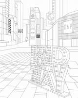 Coloring Broadway sketch template