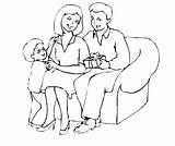 Familia Familias Integrantes Coloriage Dessin Personnages Mamma Couch sketch template