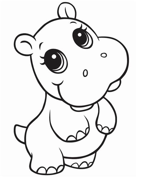 baby hippo coloring page  printable coloring pages  kids