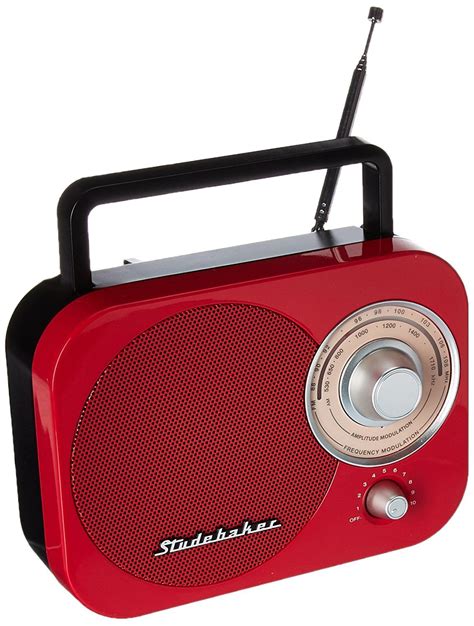 fm radio speaker red studebaker small outdoor retro  fm radio