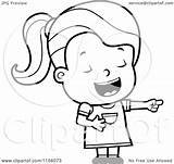 Laughing Girl Pointing Little Cartoon Coloring Clipart Toddler Vector Someones Expense Cory Outlined Thoman Regarding Notes Clipartof sketch template