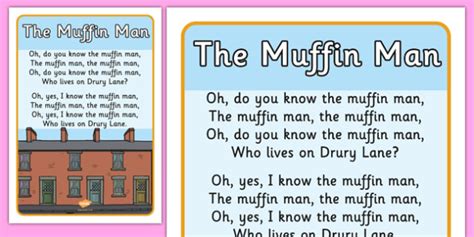 muffin man nursery rhyme display poster twinkl eyfs