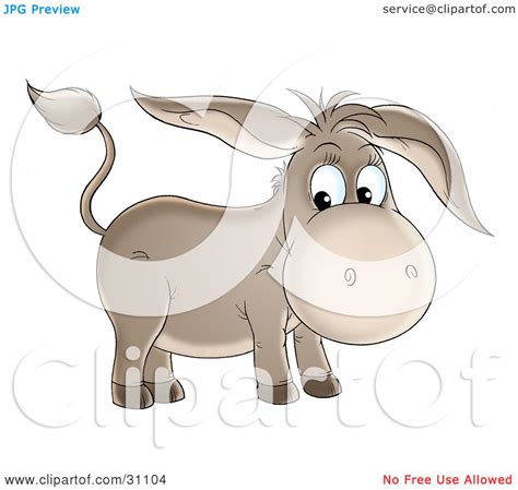 clipart illustration   cute brown baby donkey  long ears  alex