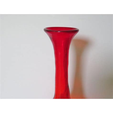 Mid 20th Century Blenko Modern Red Art Glass Vase Chairish