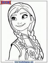 Coloring Princess Anna Pages Disney Frozen Print sketch template