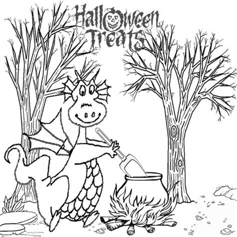 kids halloween dragon coloring pages  color   puff  magic