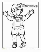 Coloring German Germany Kids Traditional Sheet Pages Clothing Printable Boy Colouring Sheets Paper Girl Education Worksheet Doll Cutout Clothes Worksheets sketch template