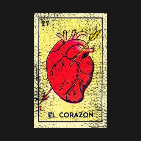El Corazon Mexican Loteria Bingo Card Loteria Card