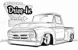 F100 Drawings Miller Nathan Lowrider 1955 Colouring Artwanted Coloriages Antiguos Chevrolet F150 Colorier Pencil Furgoneta Diferencia Ocasional Obra Peninsulares Ocurra sketch template