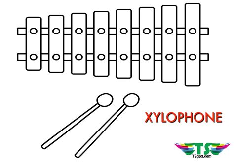 xylophone musical instruments printable coloring pages  kids tsgos