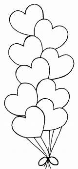 Coloring Heart Balloons Pages Printable sketch template