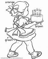 Coloring Birthday Pages Girl Cake Kids Drawing Young Fun Friendship Honkingdonkey Popular Getdrawings Coloringhome Parties sketch template