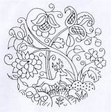 Embroidery Crewel Jacobean Patterns Designs Bordado Choose Board Guardado Desde Bing sketch template
