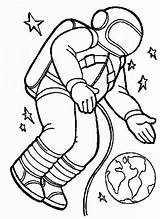 Astronaut Outline Colouring Floating Spacesuit Orbit Gravity Malvorlage Shuttle Colornimbus Library sketch template