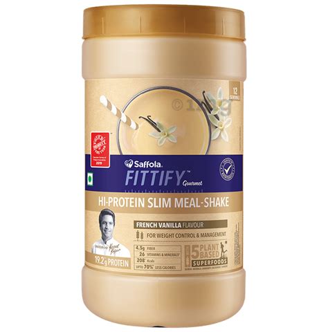 saffola fittify gourmet hi protein slim meal shake powder 420gm each