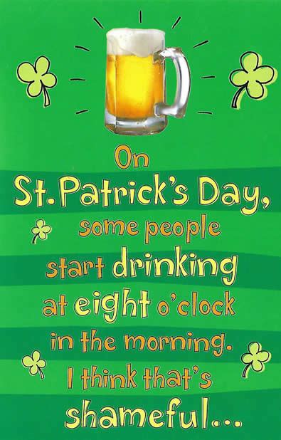 St Patricks Day Funny Drinking Card With Your Custom Message