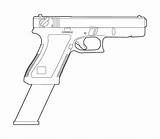 Glock Pistolet Lineart Armas Pistolas Tatuaggi Guns Sketchite Dessins Desert Bozze Tatuaggio Armes Drawling Mk18 18c sketch template