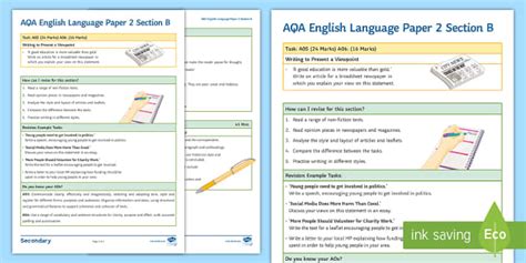 aqa english language paper  section  support guide aqa