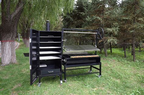large santa maria argentine grill charcoal bbq grill with smoker