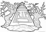 Rip Gravestone Coloring Pages Big Halloween Print sketch template